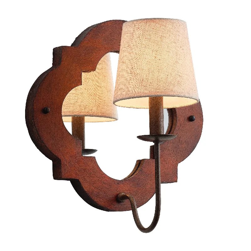 1-Light Modern Iron Wood Wall Sconce Lighting