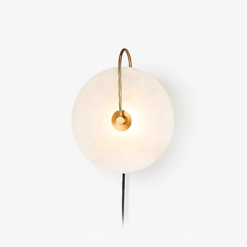 Alabaster LED Plug-In Wall Lamp