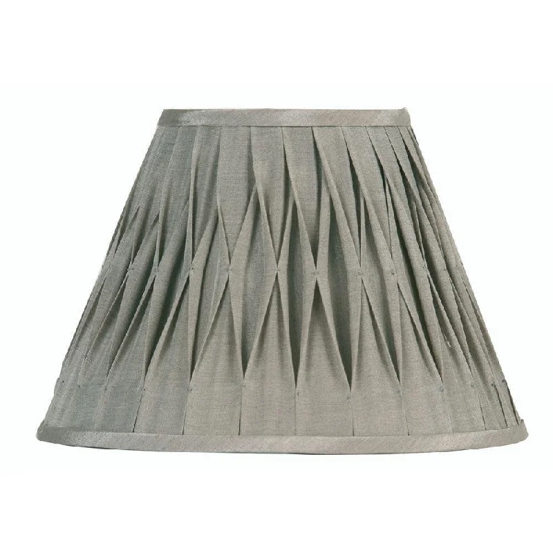 Oaks Lighting 16" Pinched Pleat Soft Grey Lamp Shade