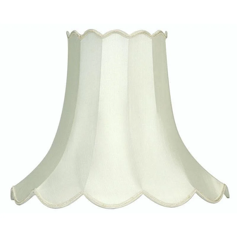 Oaks Lighting 20" Scalloped Ivory Faux Silk Lamp Shade