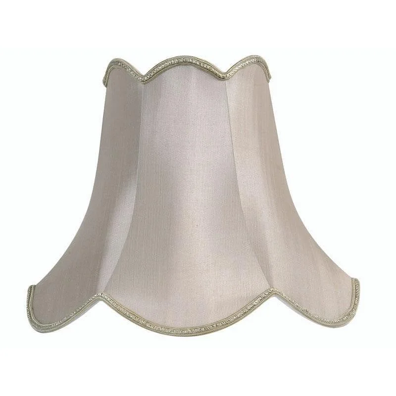 Oaks Lighting 16" Scalloped Soft Grey Faux Silk Lamp Shade