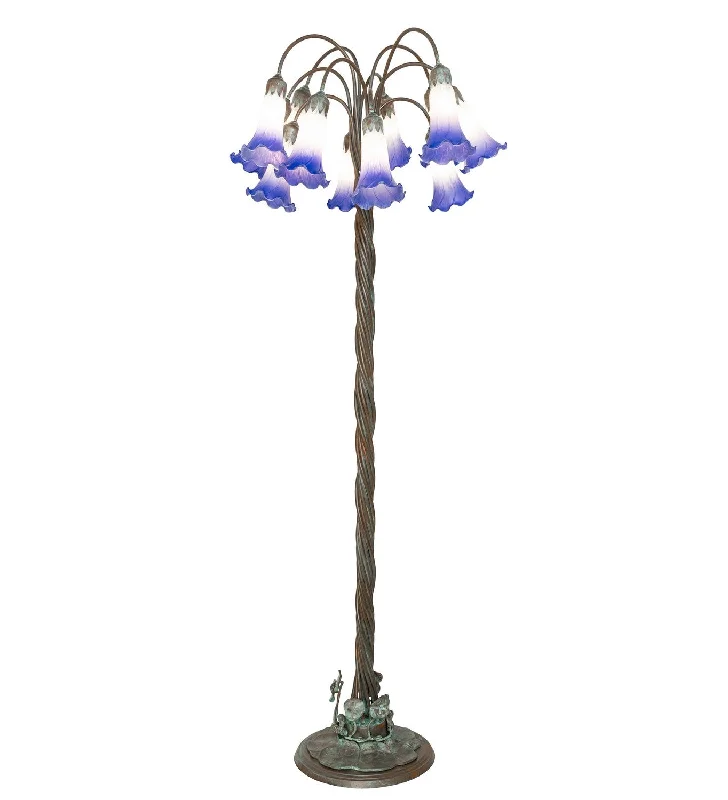 Blue/White 12 Light Floor Lamp