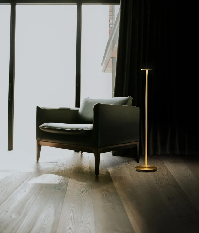 Pablo Designs Luci Modern Brass Floor Lamp