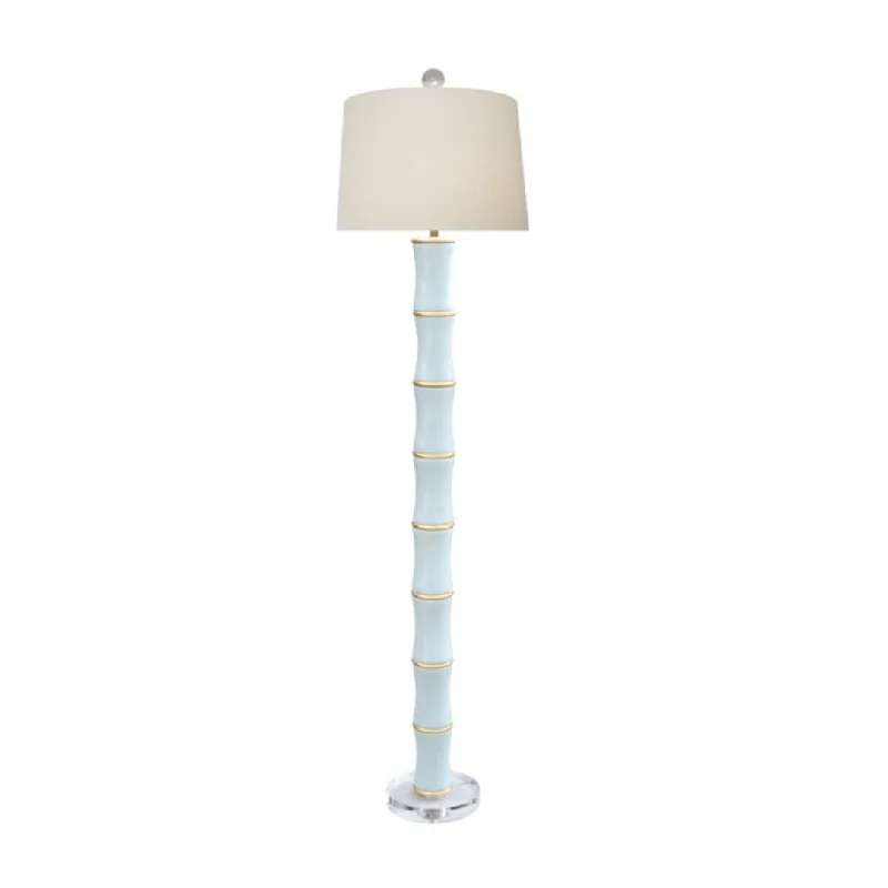 Porcelain Palladian Blue Floor Lamp w/ Crystal Base