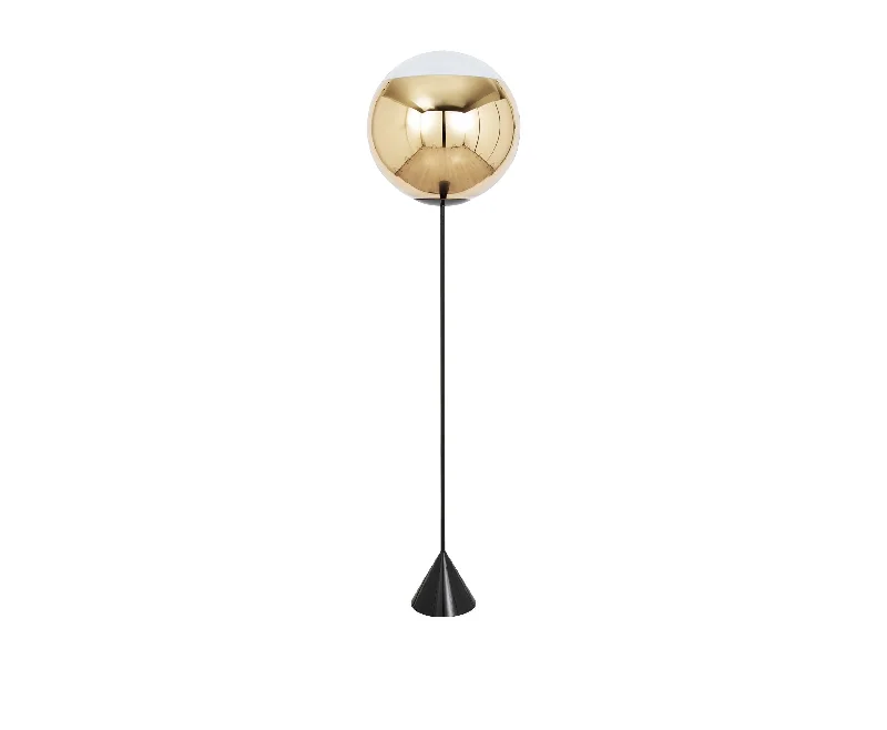 Tom Dixon Mirror Ball Cone Slim Floor Lamp Gold