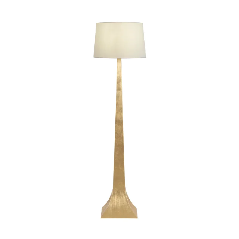 Worlds Away Reaves Floor Lamp - Gold Leaf