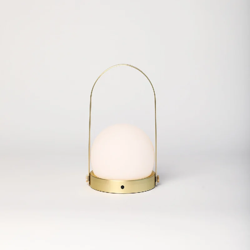 Carrie Portable LED Lamp, Brushed Brass