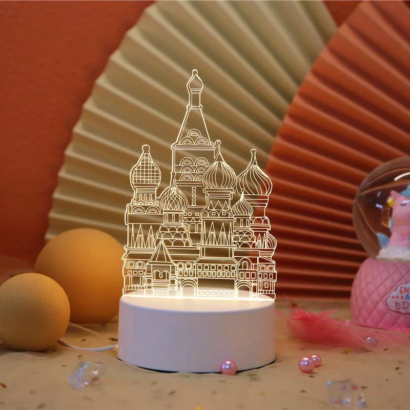 Whimsical 3D LED Night Lights Collection - Castle