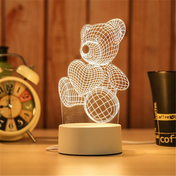 Whimsical 3D LED Night Lights Collection - Embrace bear