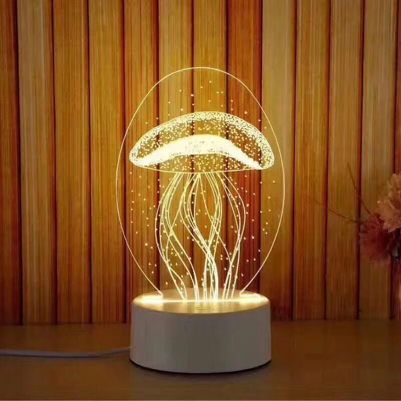 Whimsical 3D LED Night Lights Collection - Jellyfish