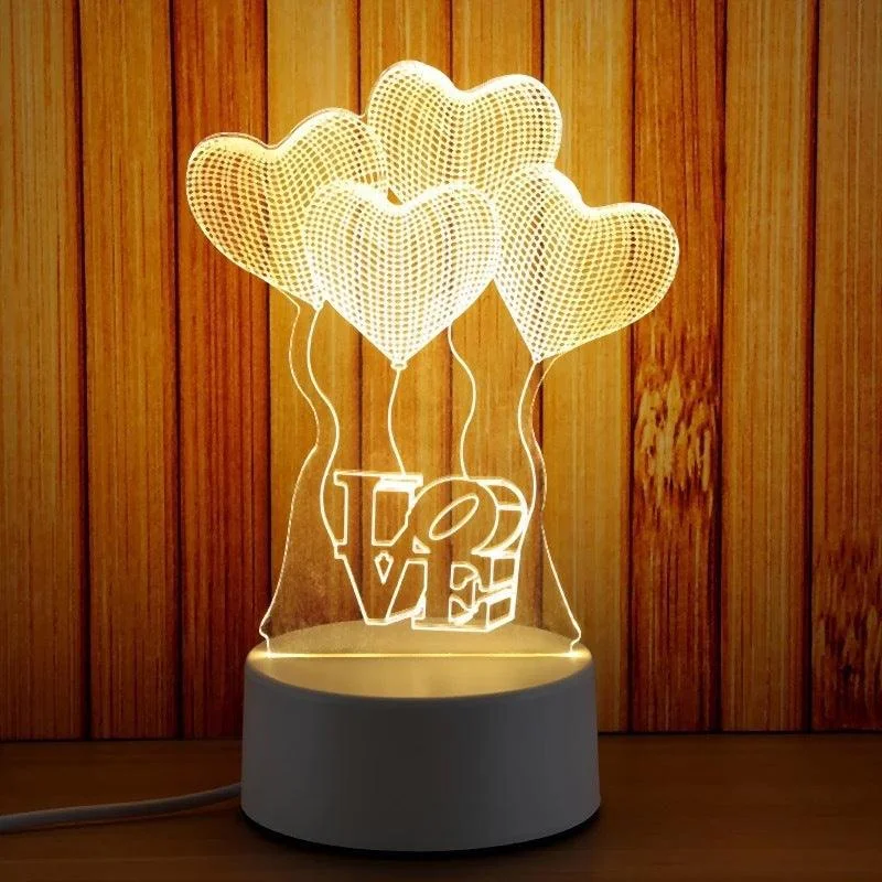 Whimsical 3D LED Night Lights Collection - Love balloon