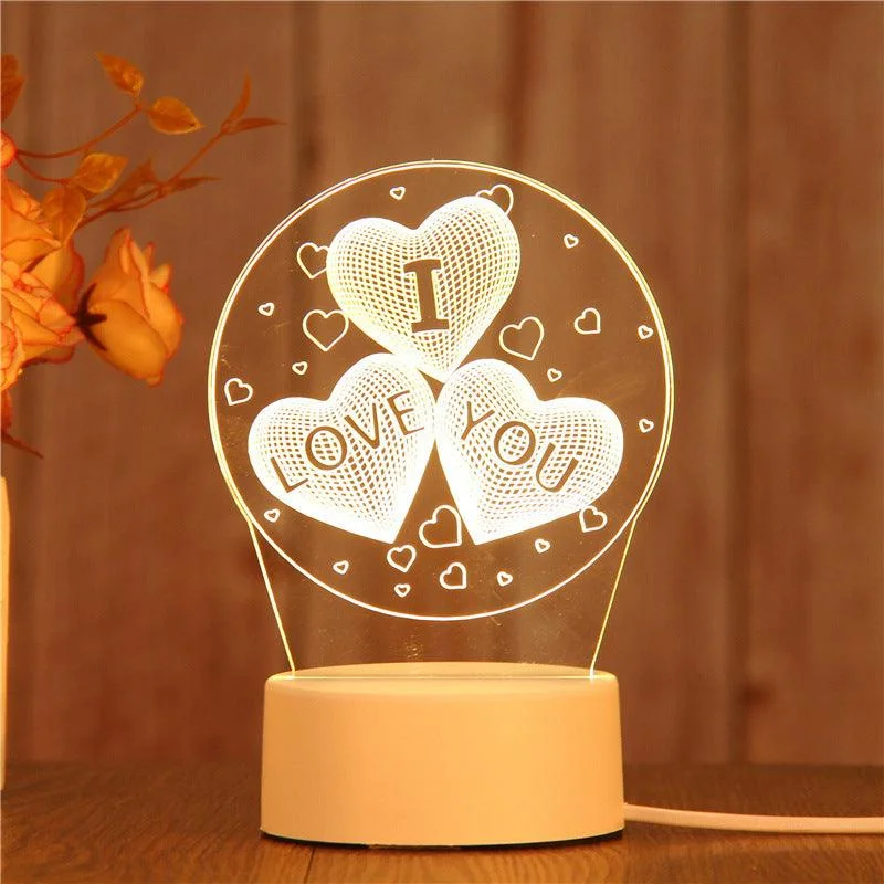 Whimsical 3D LED Night Lights Collection - LOVE