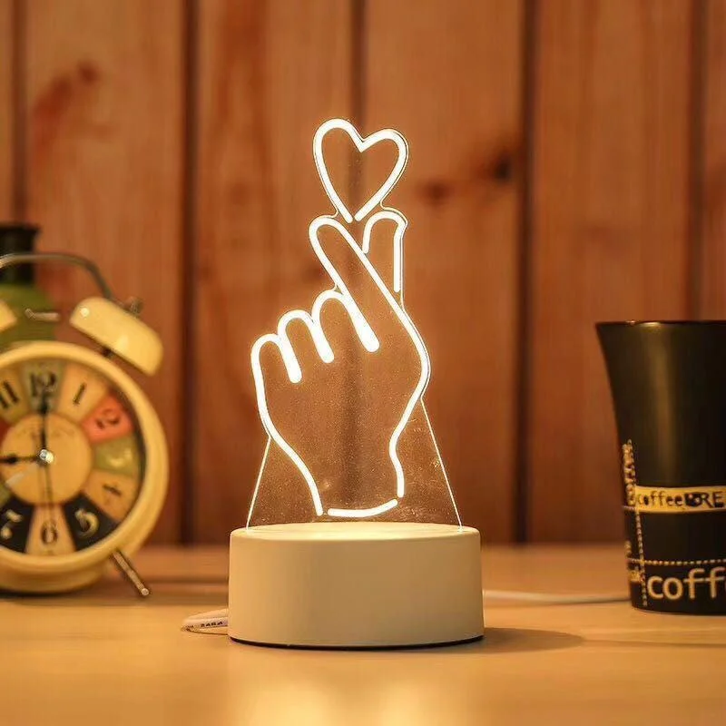 Whimsical 3D LED Night Lights Collection - Than heart