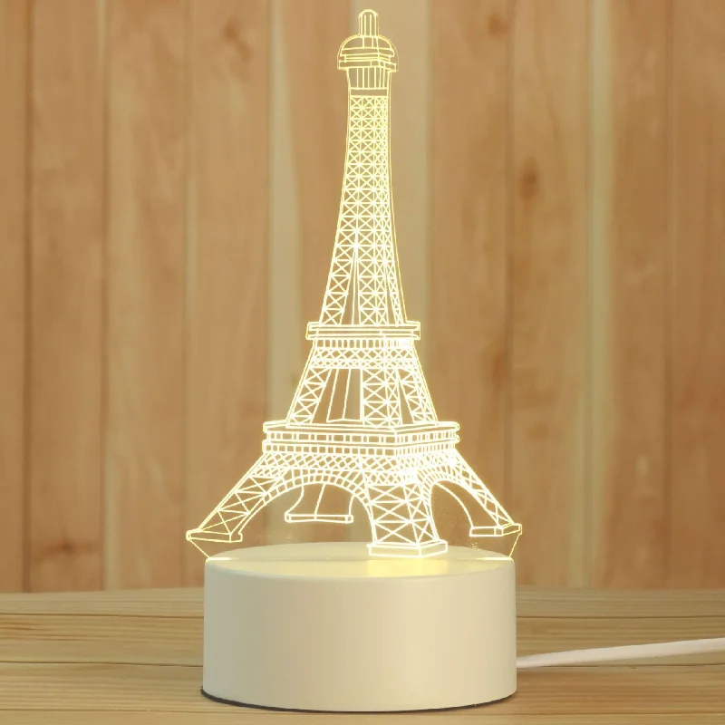 Whimsical 3D LED Night Lights Collection - The Iron Tower