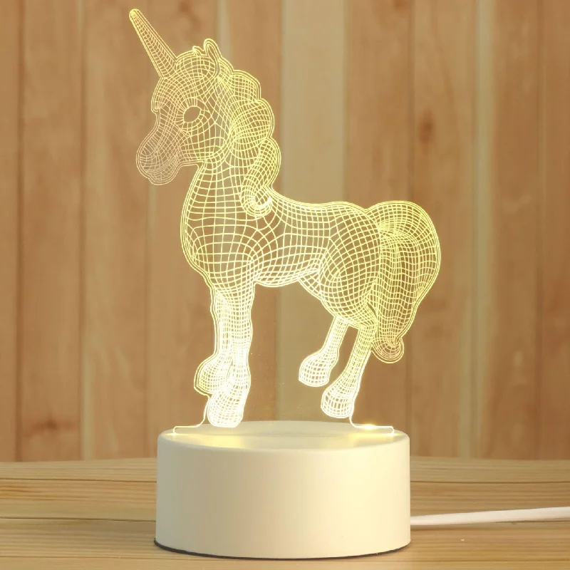 Whimsical 3D LED Night Lights Collection - Unicorn